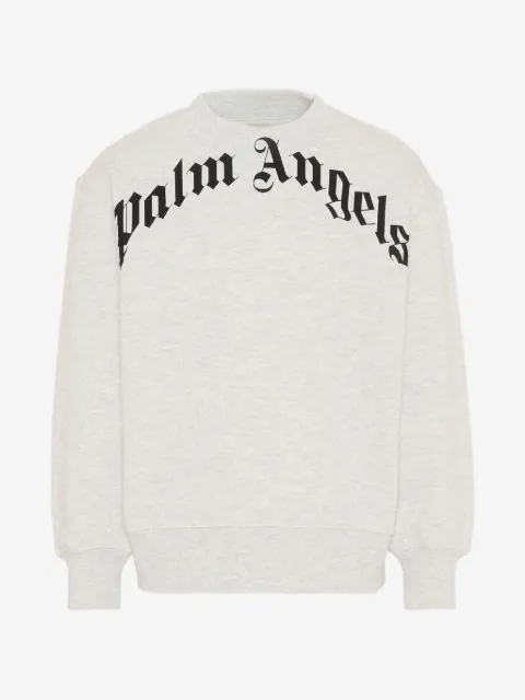 Palm Angels Kids sudadera con cuello redondo y logo estampado
