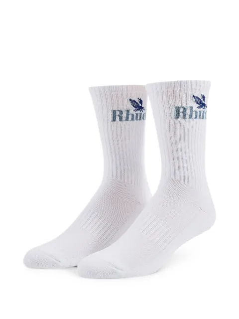 RHUDE Rossa logo-intarsia socks