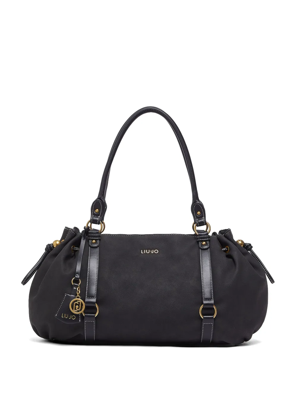 LIU JO large logo-charm tote bag - Nero