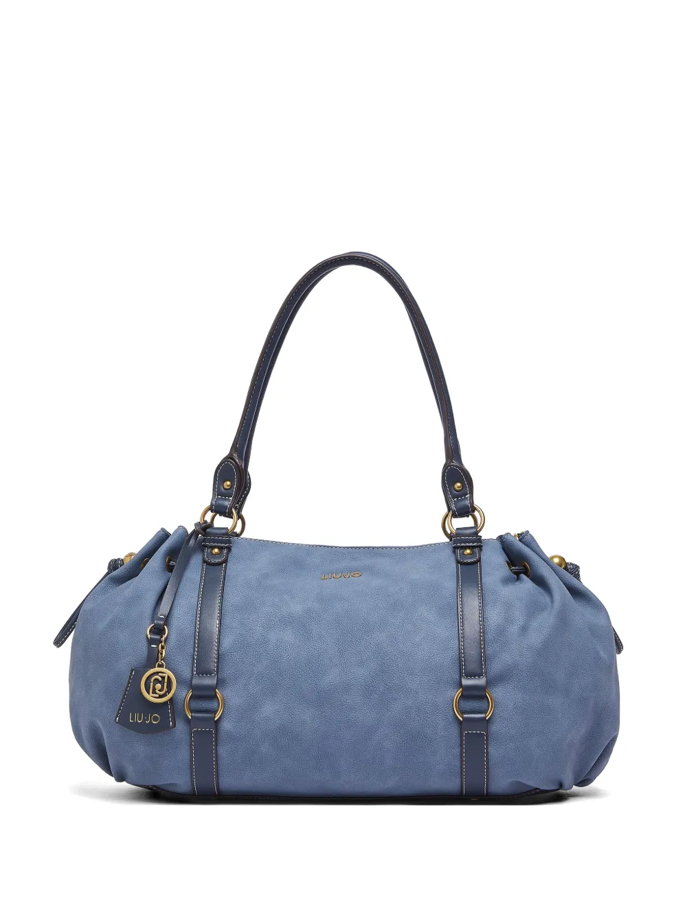 LIU JO large logo-charm tote bag - Blu