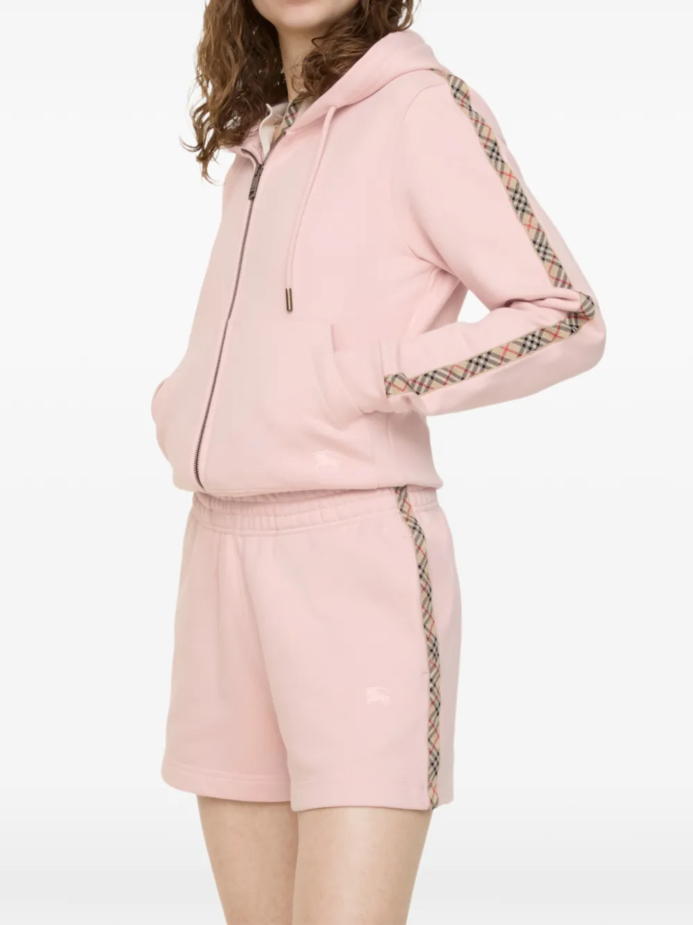Burberry Katoenen shorts met geruite afwerking Roze