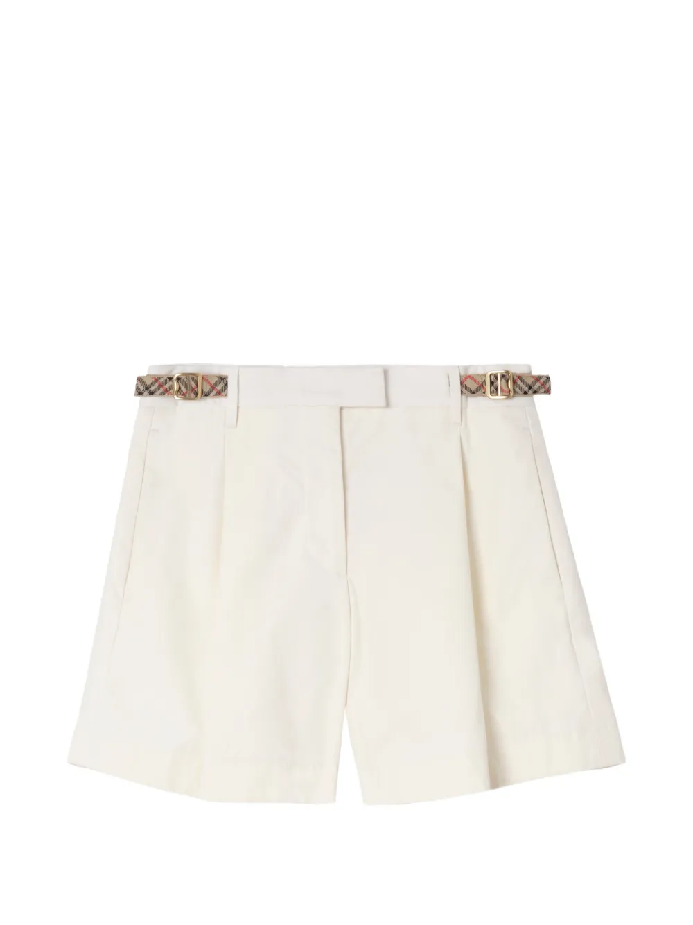 Burberry Katoenen shorts met geruite afwerking Wit