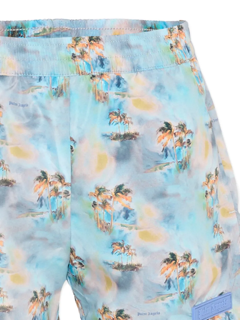 Palm Angels Kids Zwembroek met palmboomprint Blauw