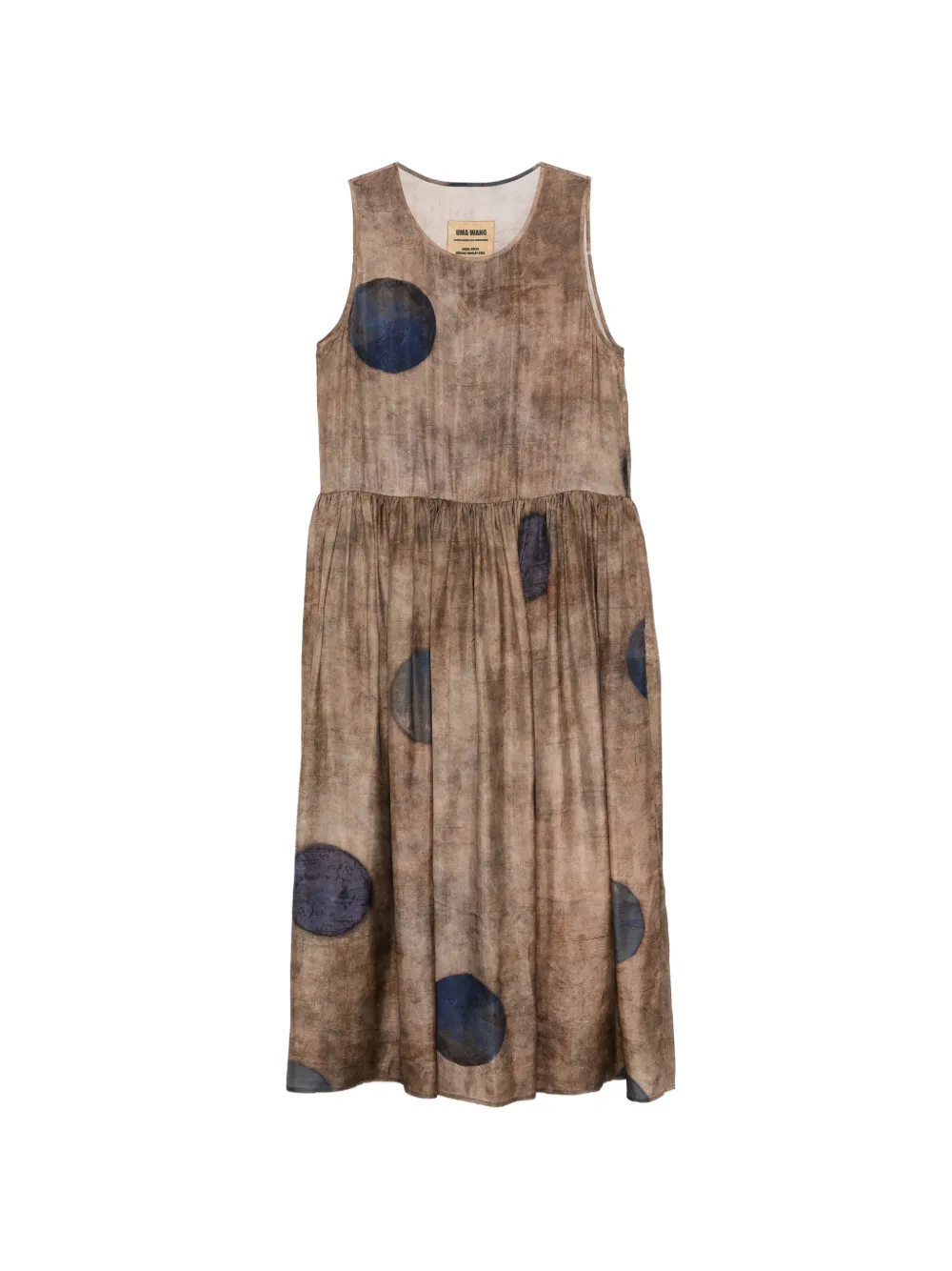 Uma Wang Ardal draped midi dress - Marrone