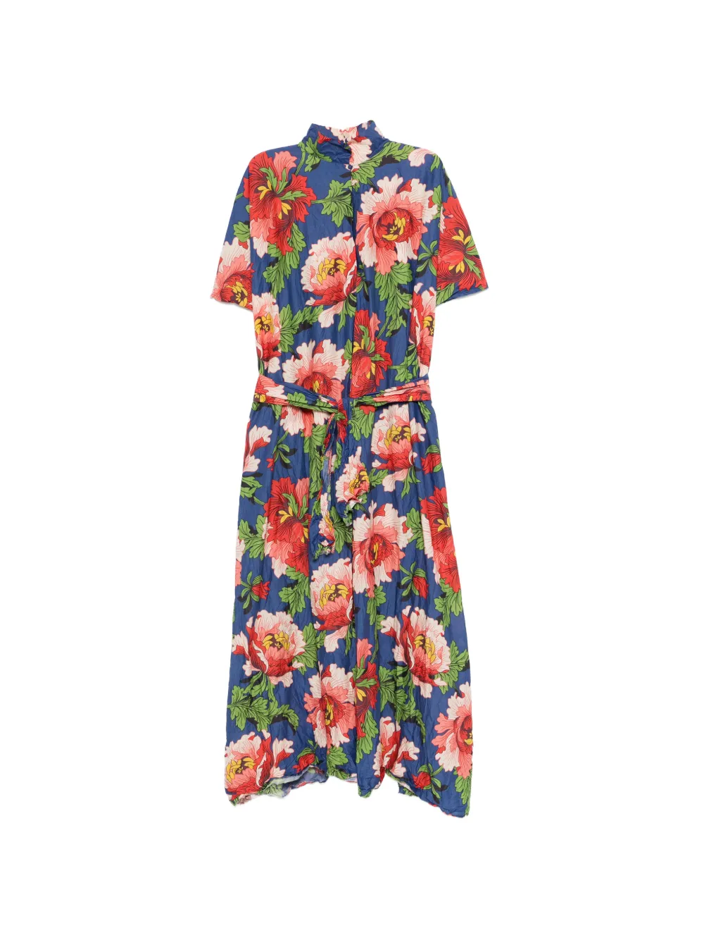 Daniela Gregis floral-print V-neck midi dress - Blu