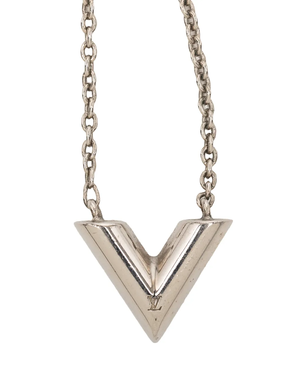Louis Vuitton Pre-Owned 2022 Silver Plated Essential V Supple Necklace costume necklace - Argento