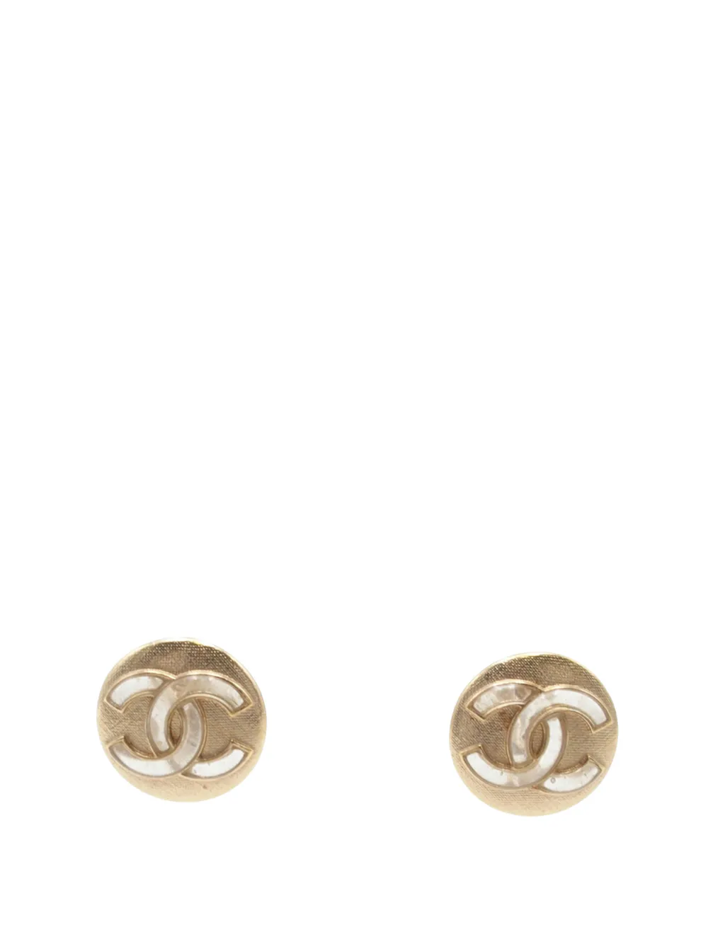 CHANEL Pre-Owned 2018 CC Gold Plated Resin Clip On Earrings costume earrings - Oro