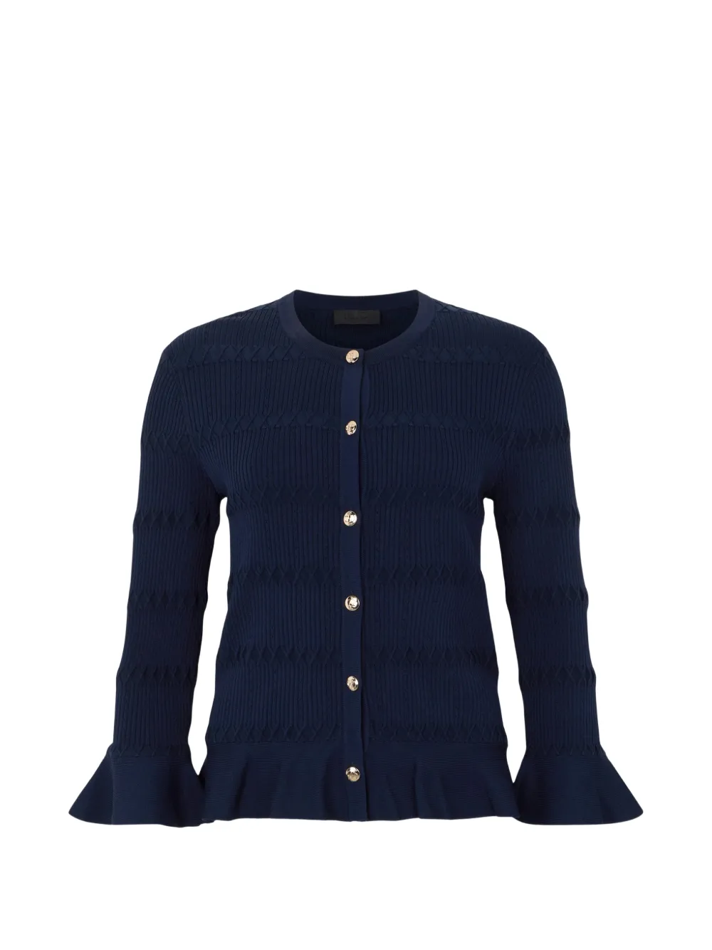 LIU JO round-neck button-down cardigan - Blu
