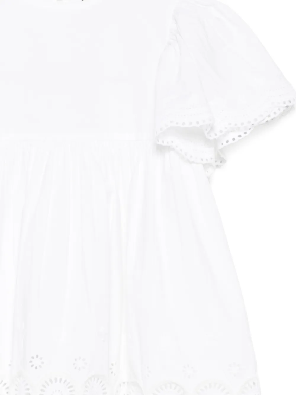 Stella McCartney Kids Jurk met broderie anglaise Wit