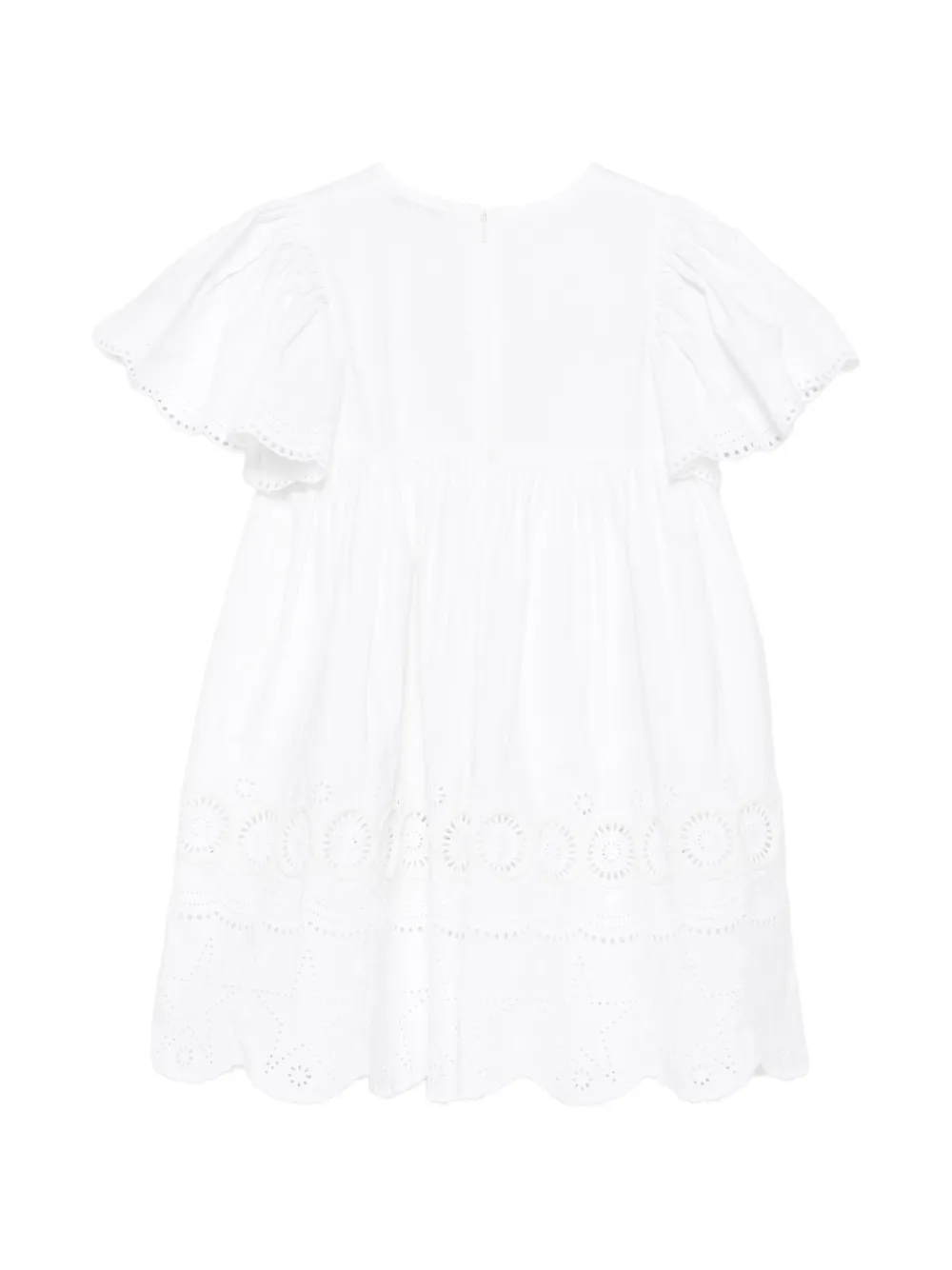 Stella McCartney Kids Jurk met broderie anglaise Wit