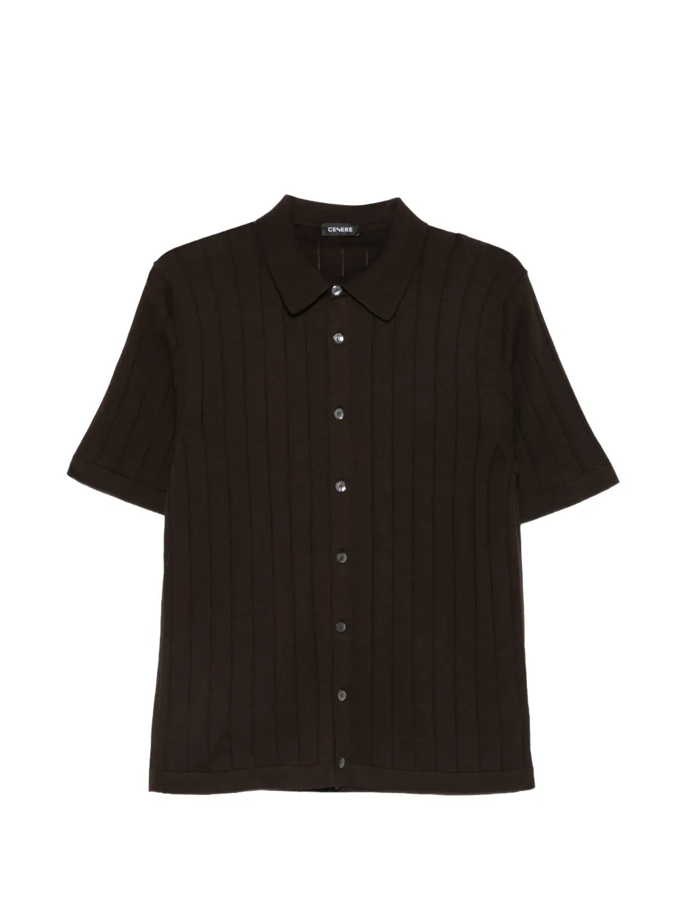 Cenere GB ribbed short-sleeves shirt - Marrone