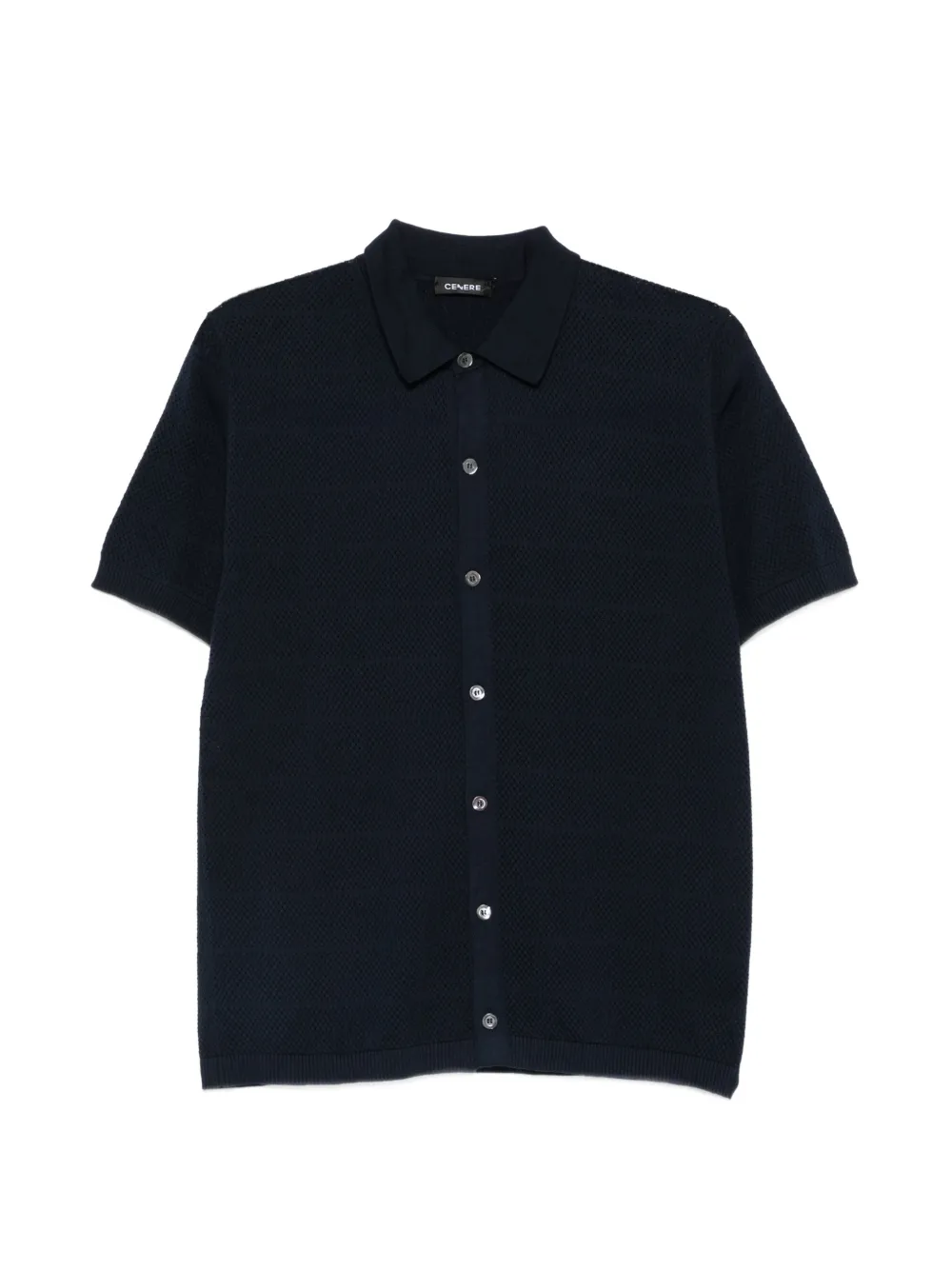 Cenere GB waffle-knit shirt - Blu
