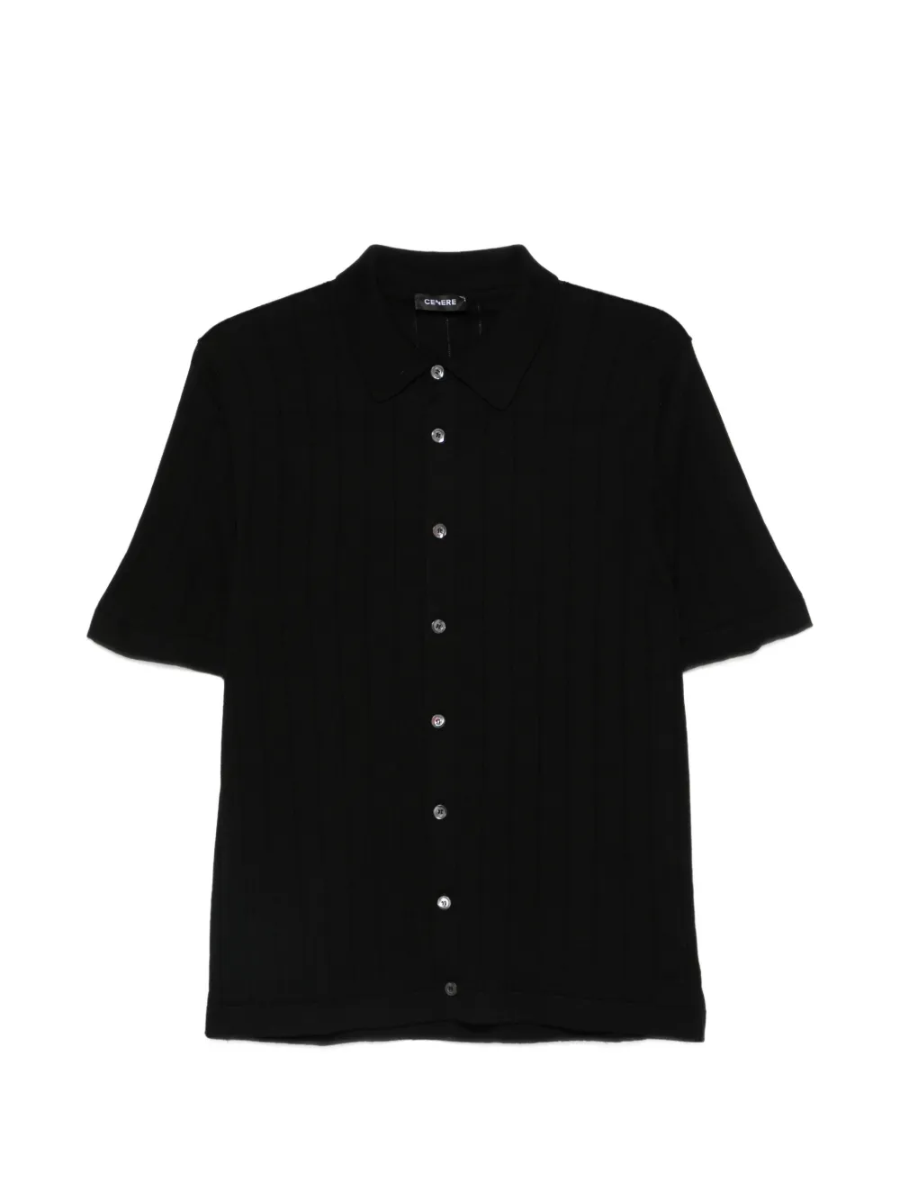 Cenere GB ribbed short-sleeves shirt - Nero