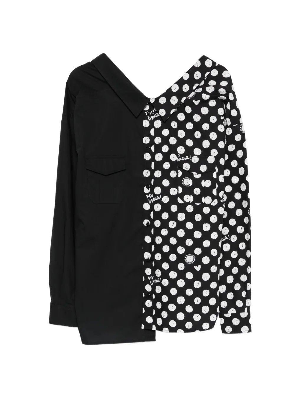 alessandro enriquez asymmetric shirt - Schwarz