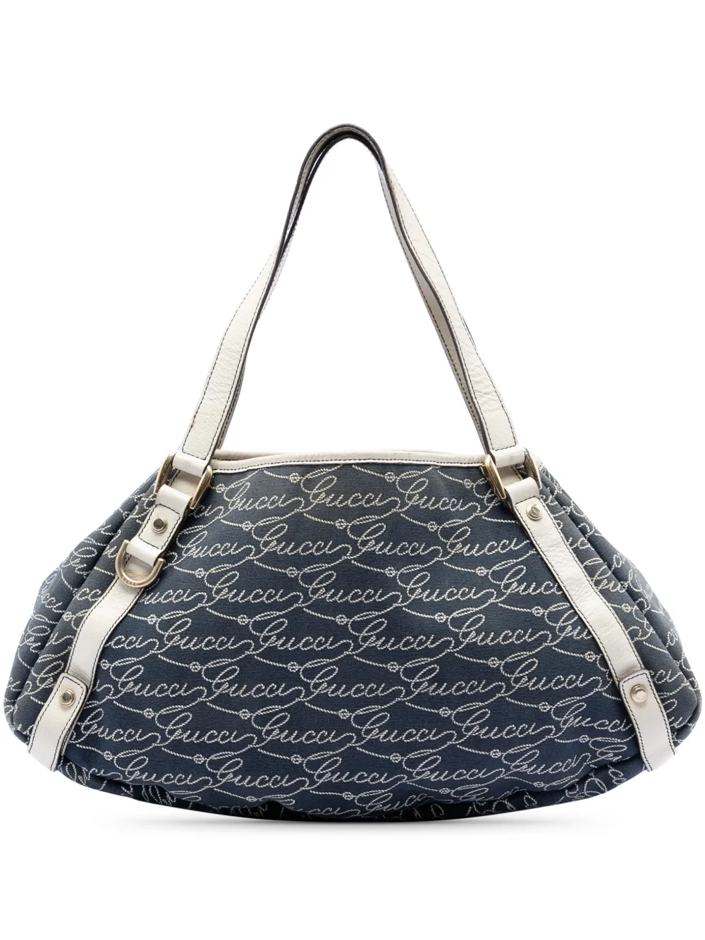 Gucci Pre-Owned 2000-2015 85th Anniversary Canvas Logo Abbey D Ring tote bag - Blu