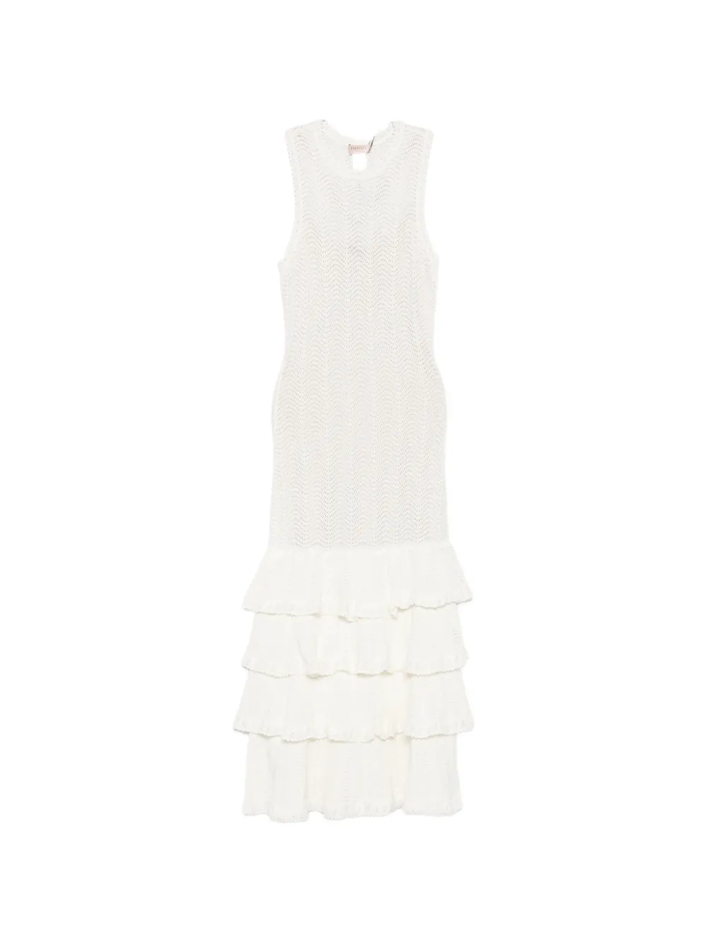 TWINSET ruffled midi dress - Bianco