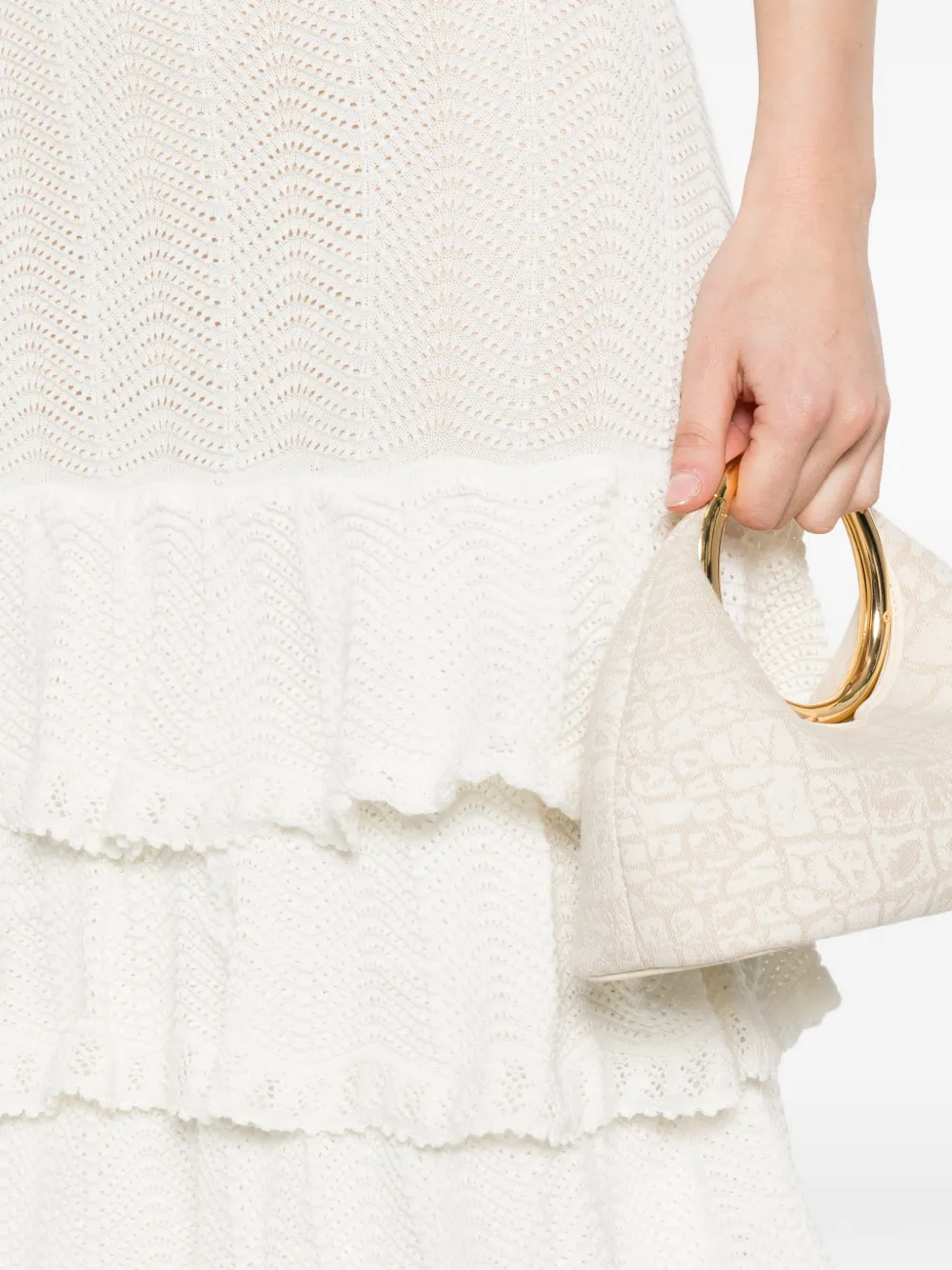 TWINSET Midi-jurk met ruches Wit