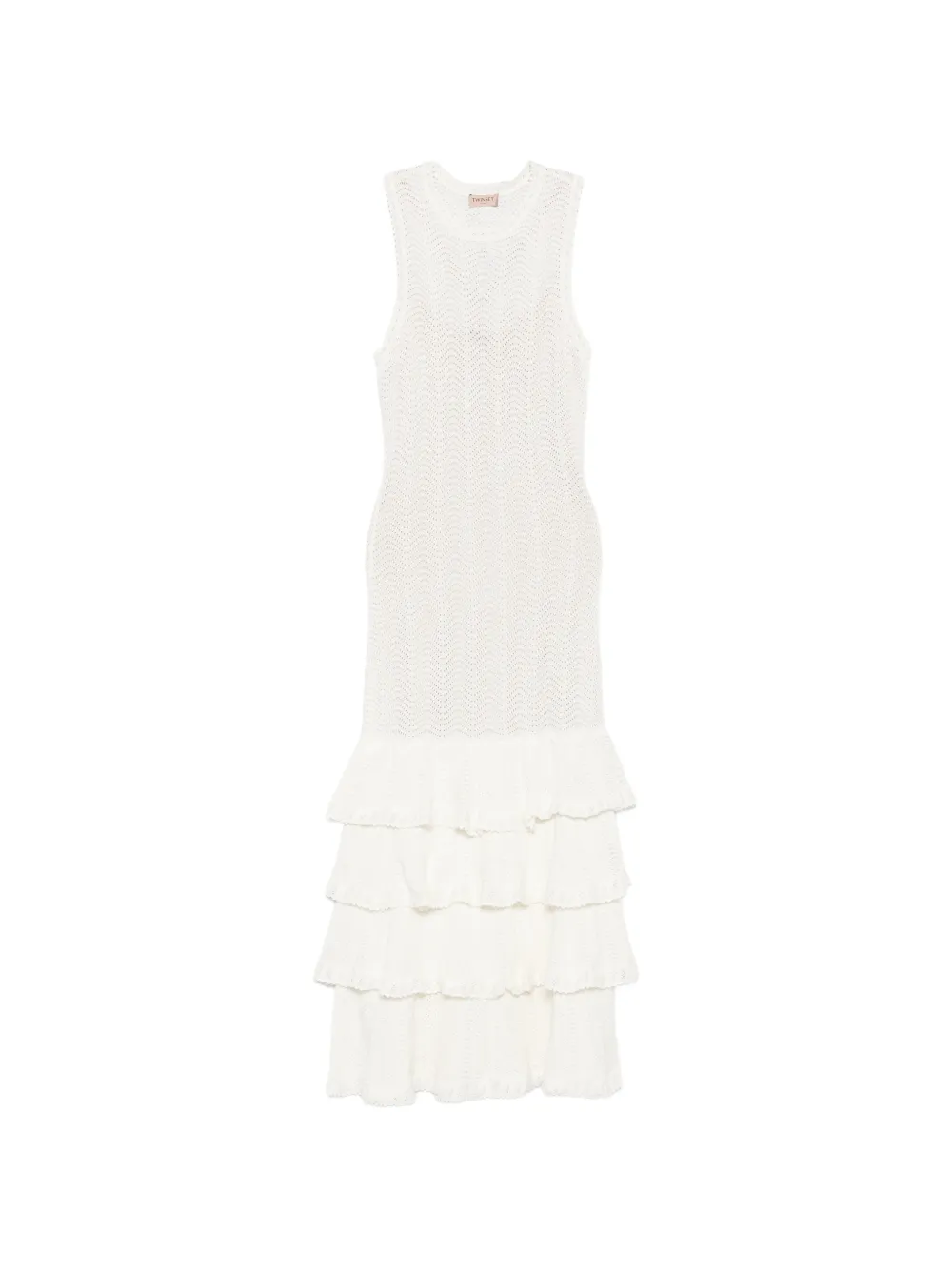 TWINSET ruffled midi dress - Bianco