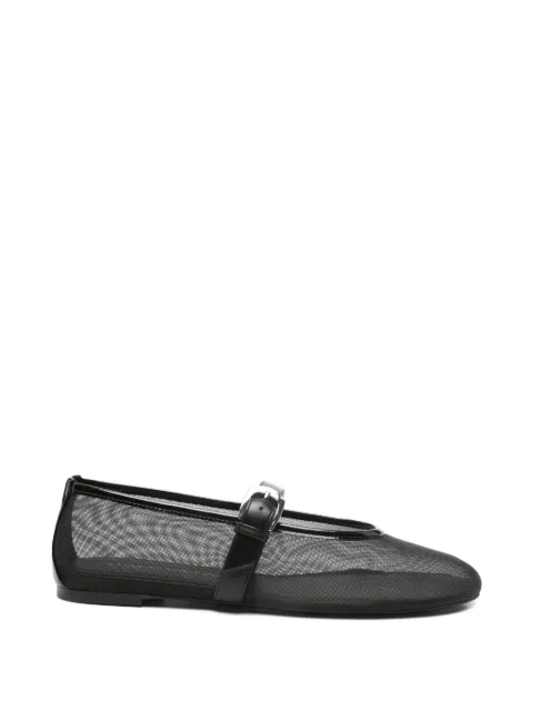 Stuart Weitzman Sai Bareitall mesh buckle-strap ballet flats