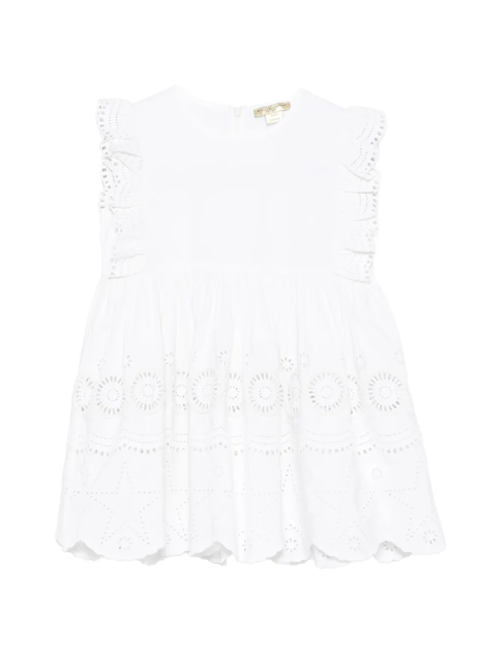 Stella McCartney Kids broderie-anglaise ruffled-sleeve top - Bianco