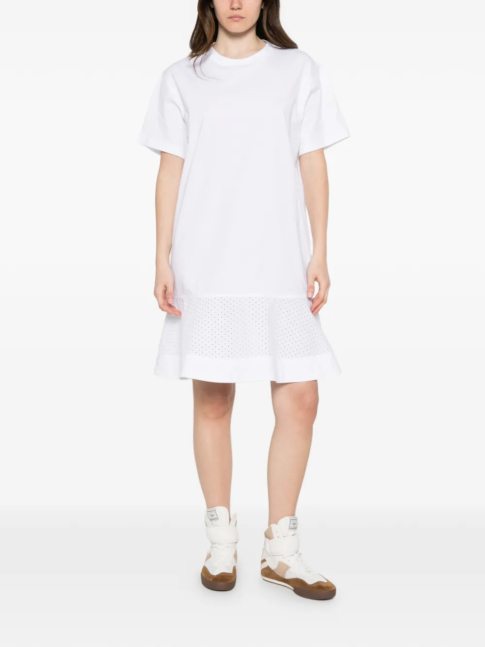 Moncler Mini-jurk met ruches Wit