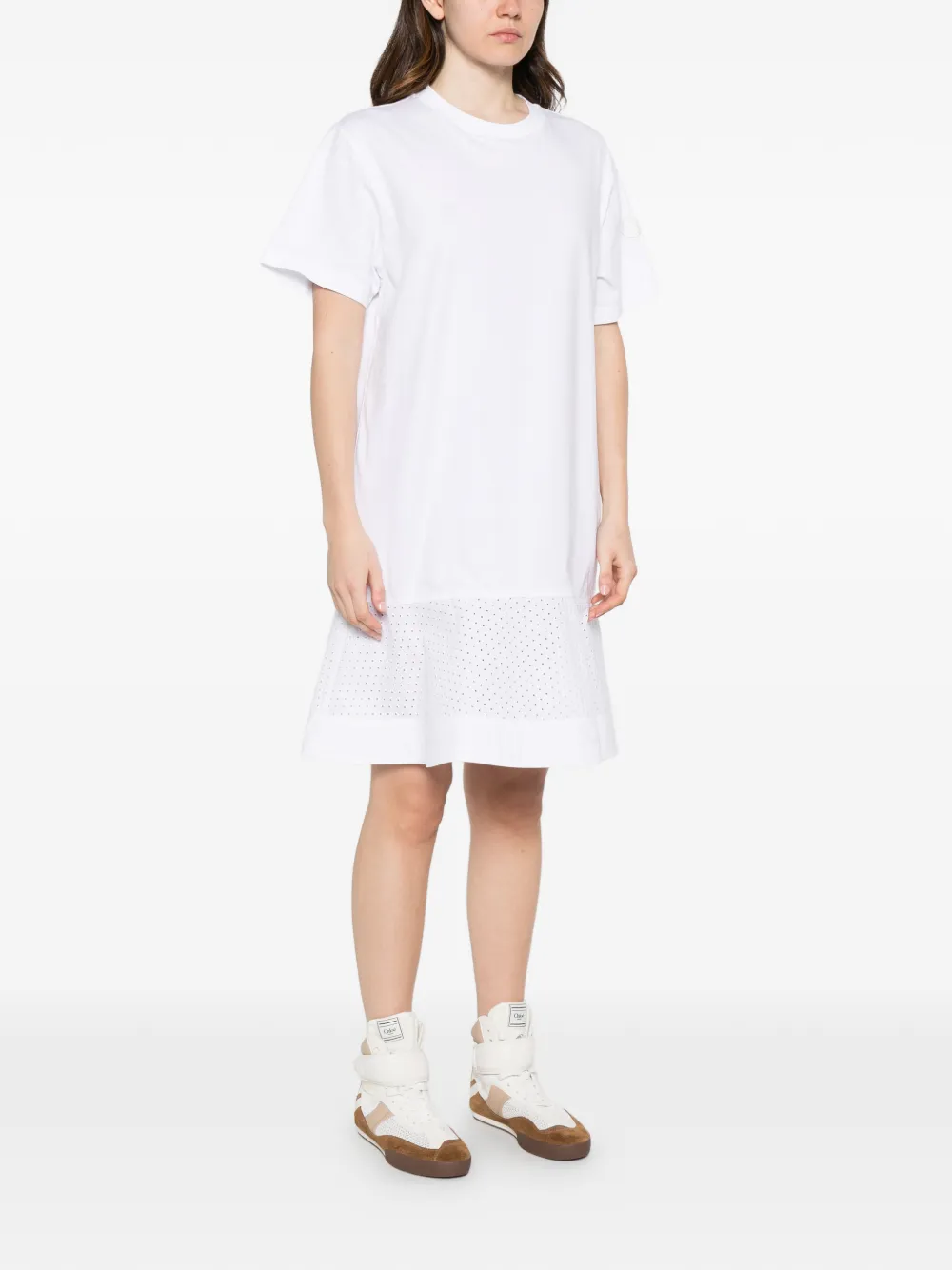 Moncler Mini-jurk met ruches Wit