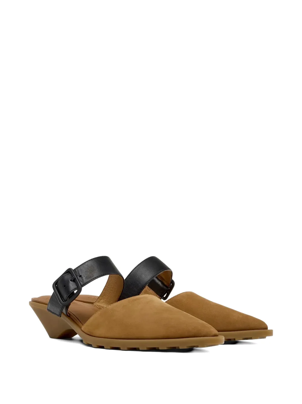 Camper buckle-strap mules Beige