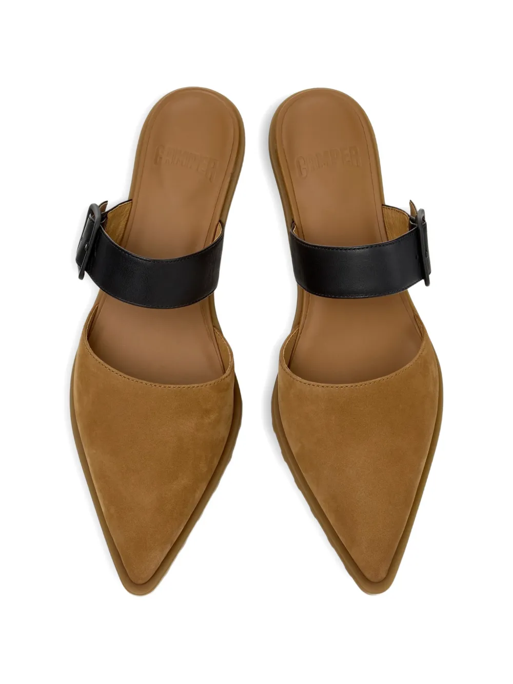 Camper buckle-strap mules Beige