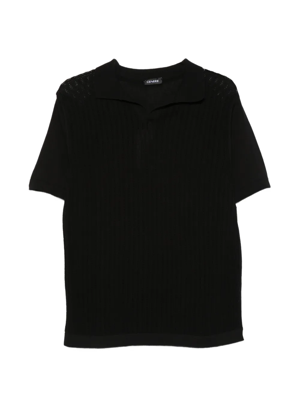 Cenere GB open-knit V-neck T-shirt - Nero