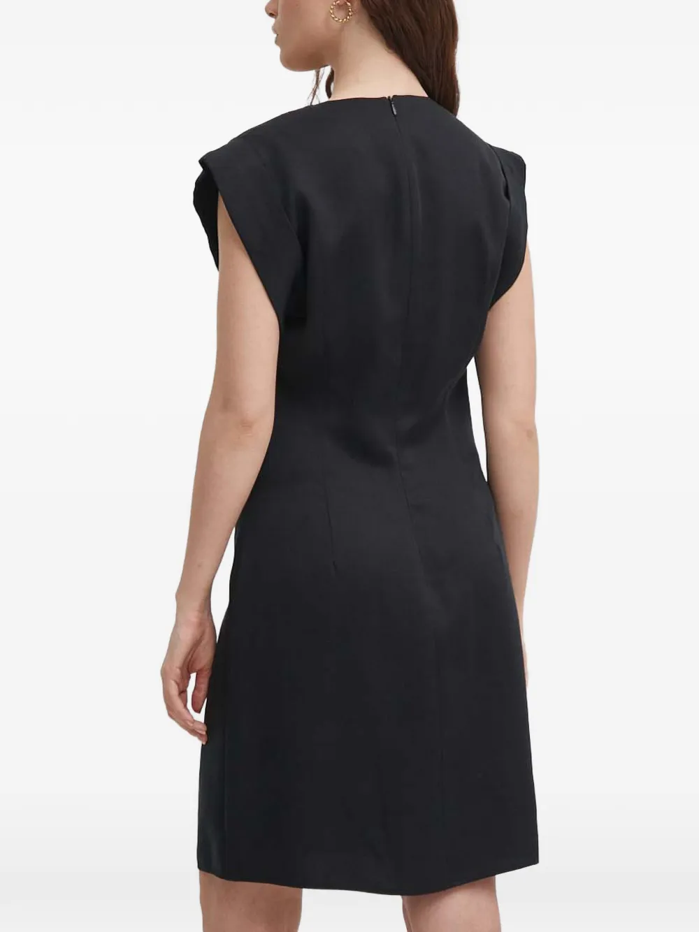 Benetton Mini-jurk met kapmouwen en V-hals Zwart