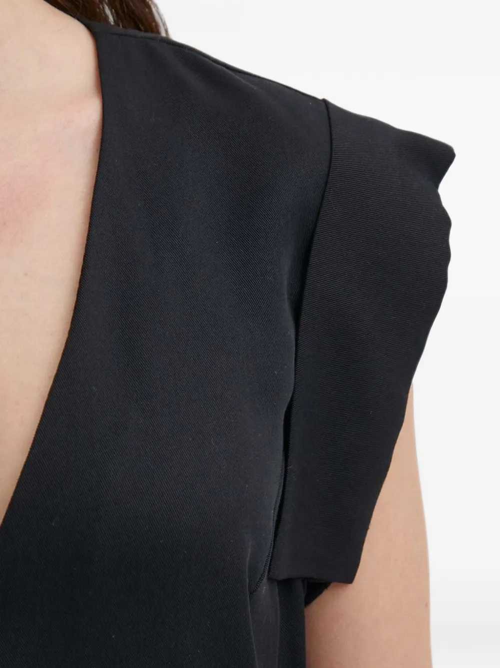 Benetton Mini-jurk met kapmouwen en V-hals Zwart