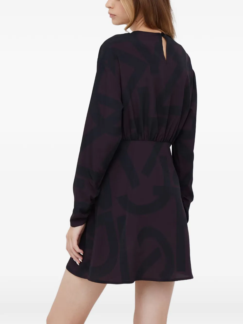 Sisley long-sleeved gathered mini dress Paars