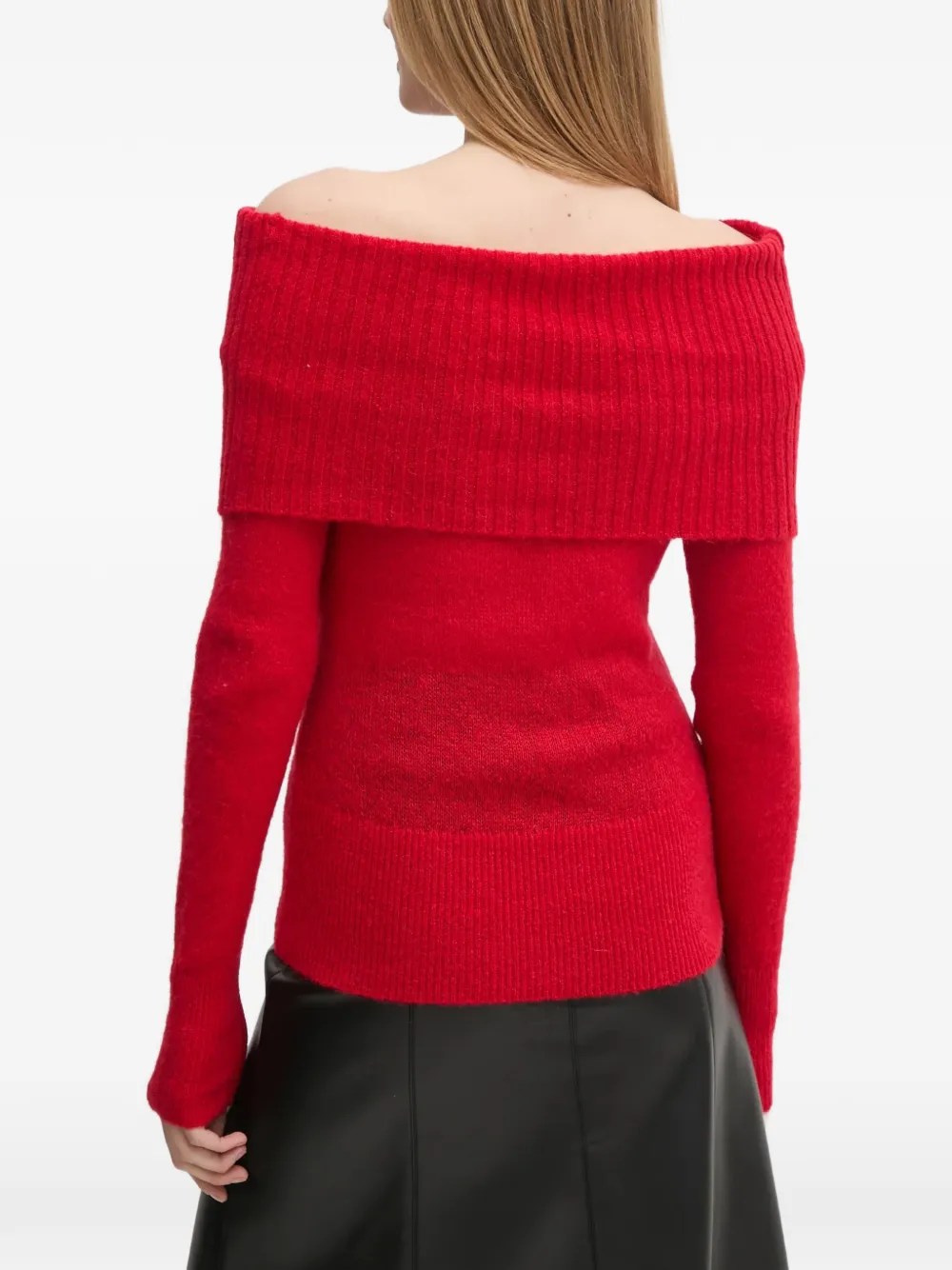 Sisley Asymmetrische gebreide top Rood