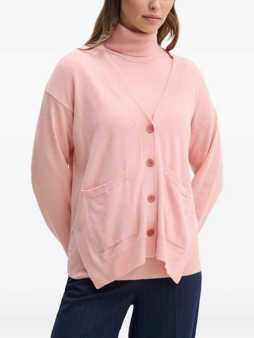 Sisley patch-pocket buttoned cardigan - Rosa
