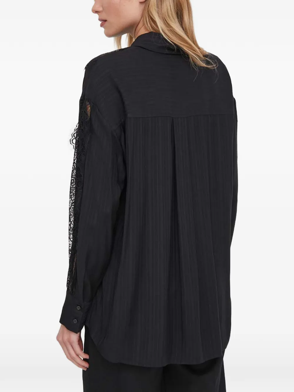 Sisley Shirt met kanten detail Zwart