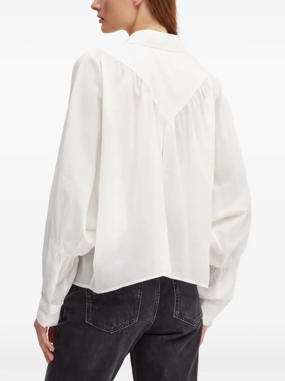Sisley balloon-sleeves blouse - Bianco