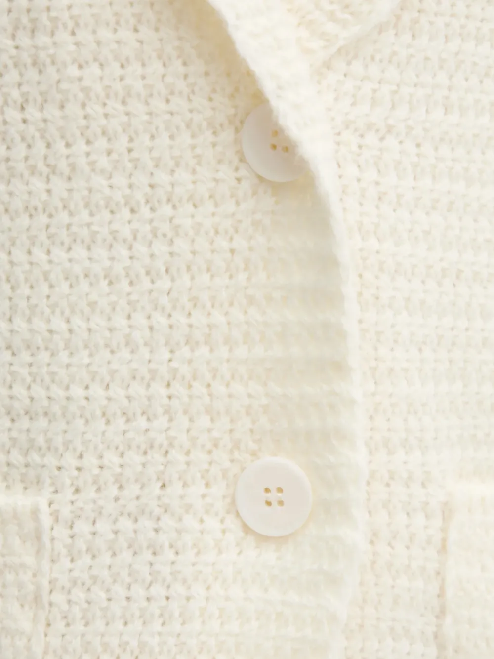 Sisley Gebreid vest met gekerfde revers en textuur Beige