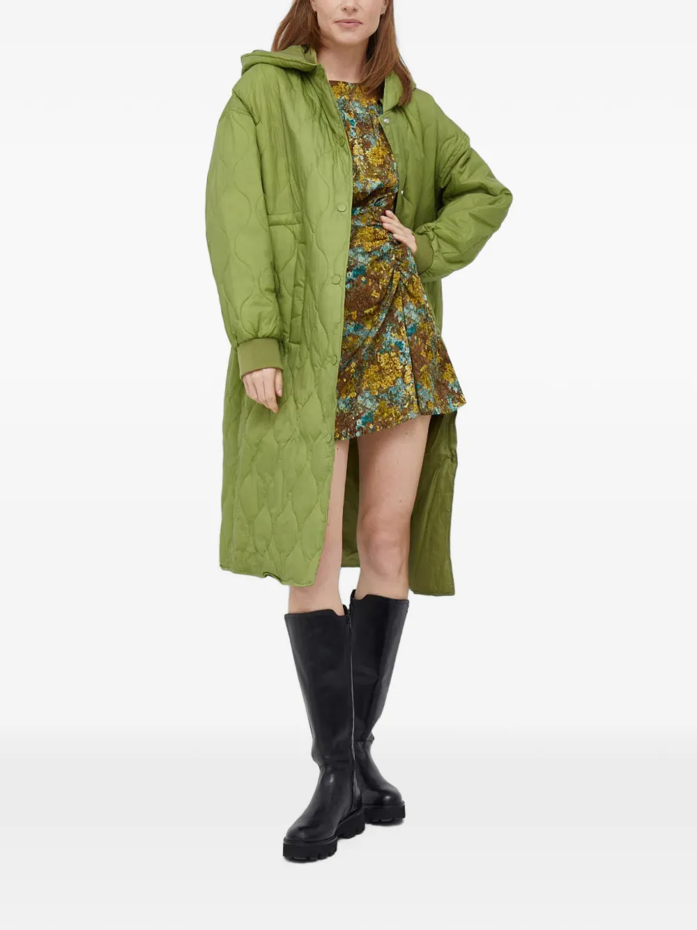 Sisley Mini-jurk met bloemenprint Groen