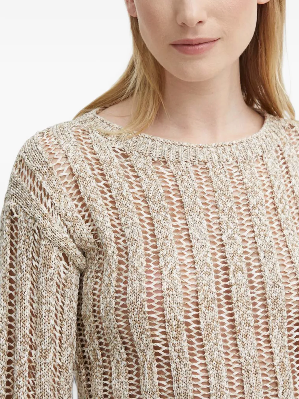 Sisley Opengebreide trui Beige