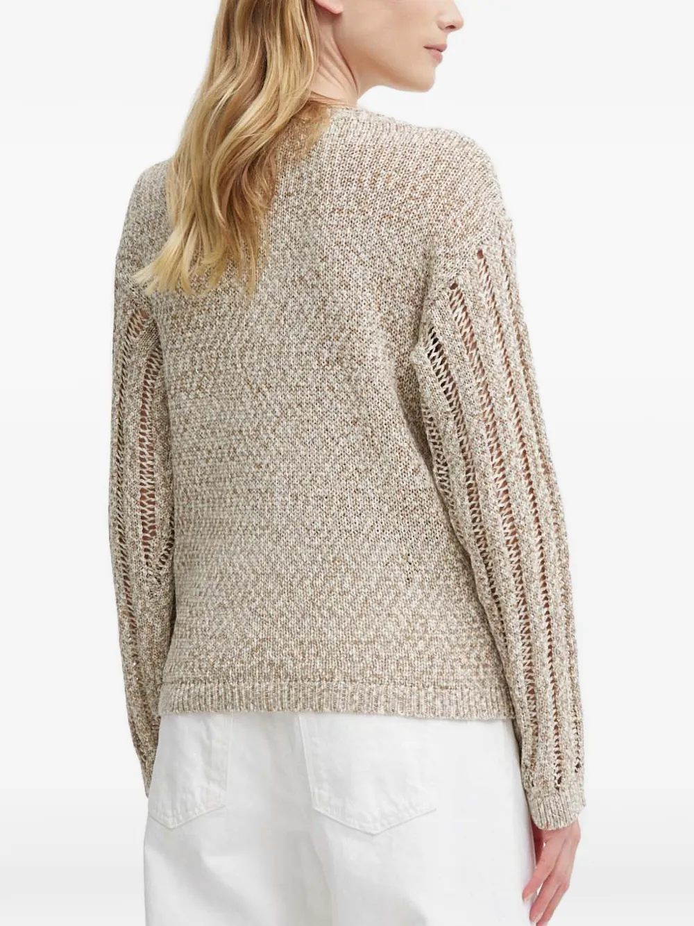 Sisley Opengebreide trui Beige