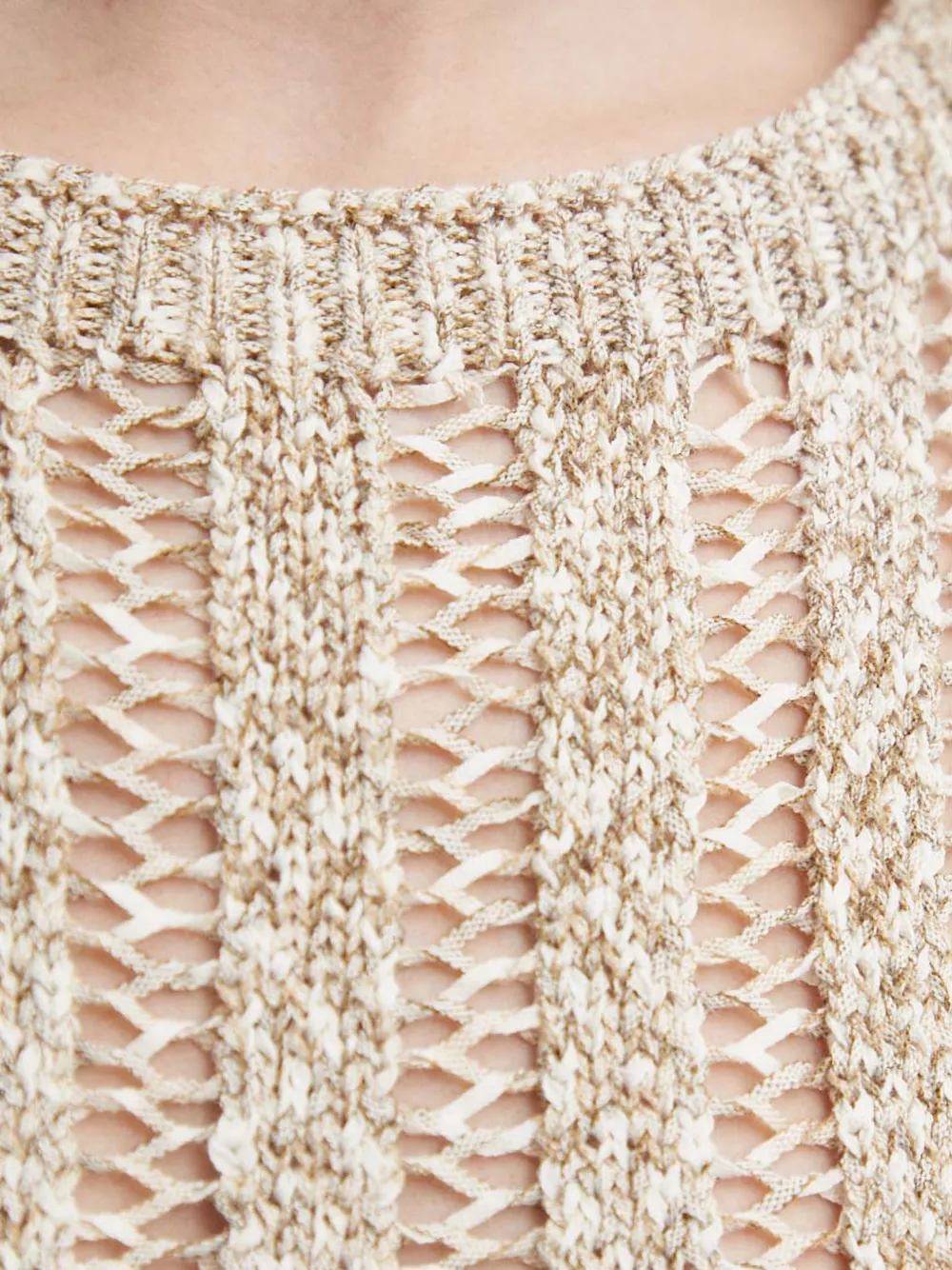 Sisley Opengebreide trui Beige