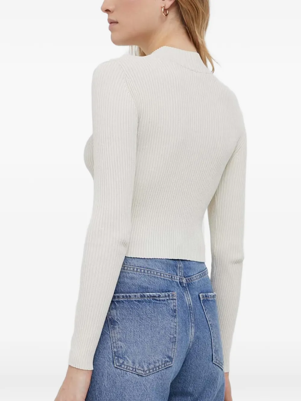 Sisley long-sleeve mock-neck sweater Beige