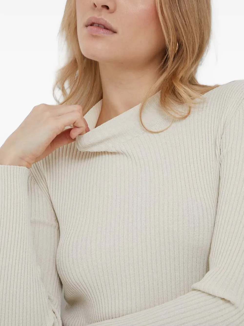 Sisley long-sleeve mock-neck sweater Beige