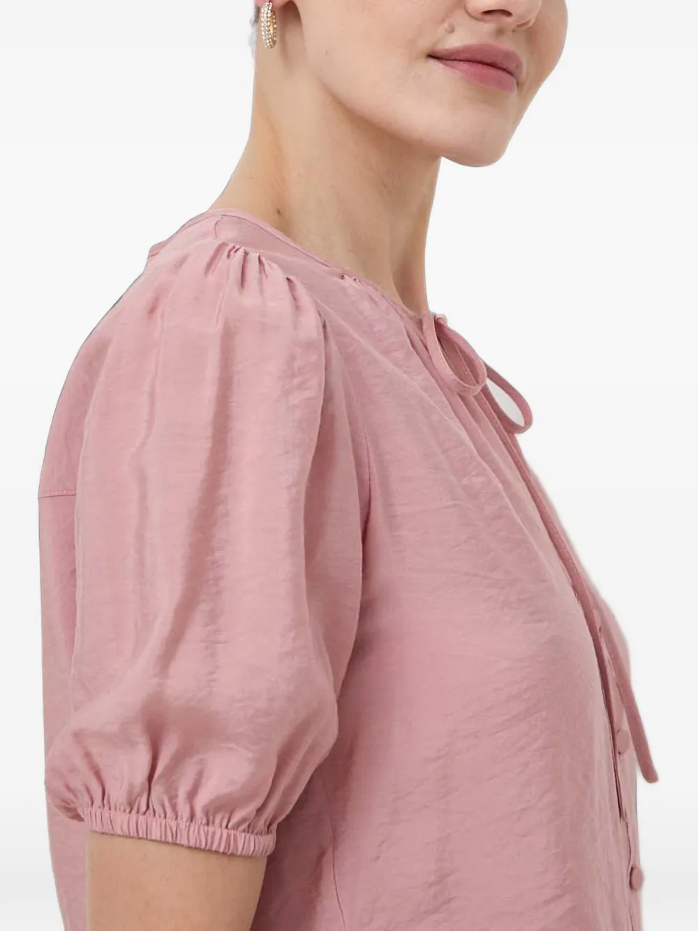 Silvian Heach Blouse met gestrikte hals en knoop Roze