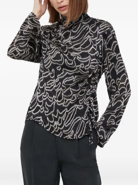 Sisley high-neck abstract-print top