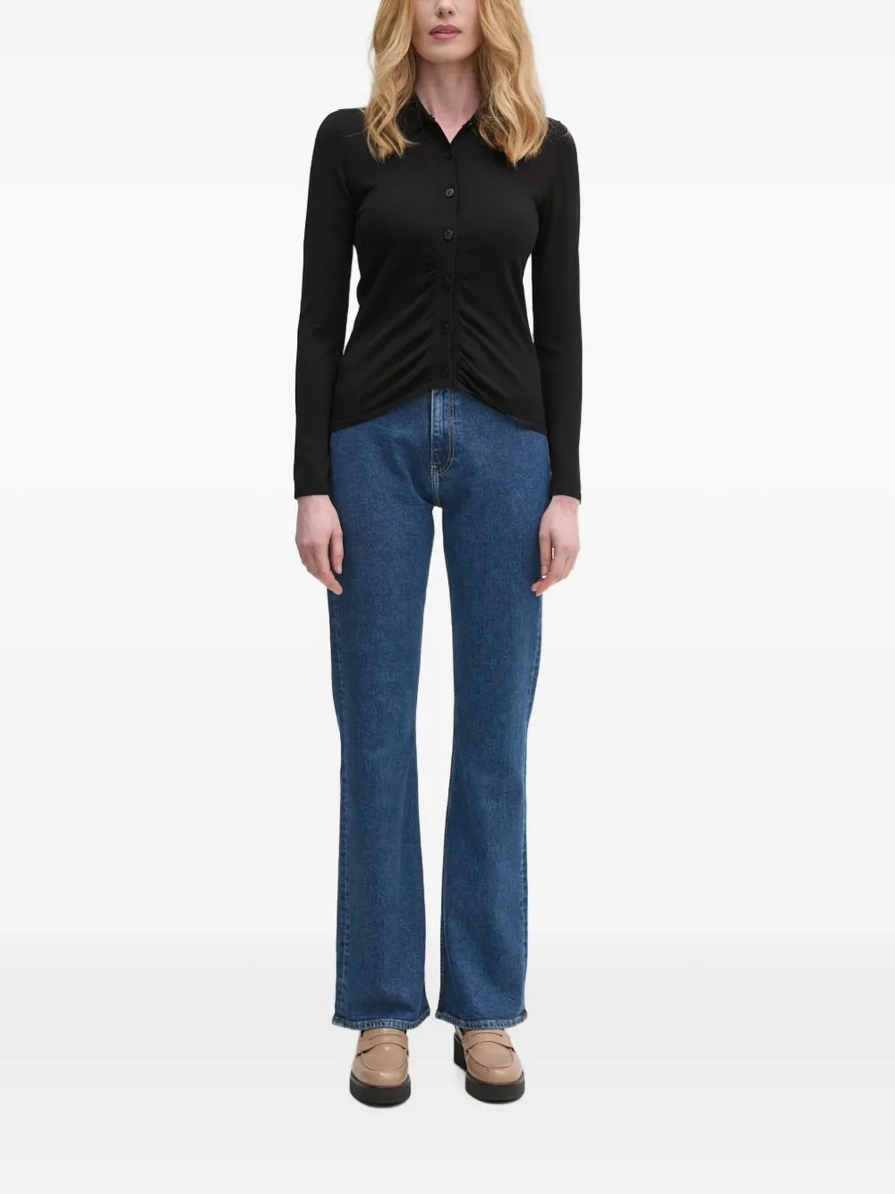 Sisley long-sleeve buttoned cardigan Zwart