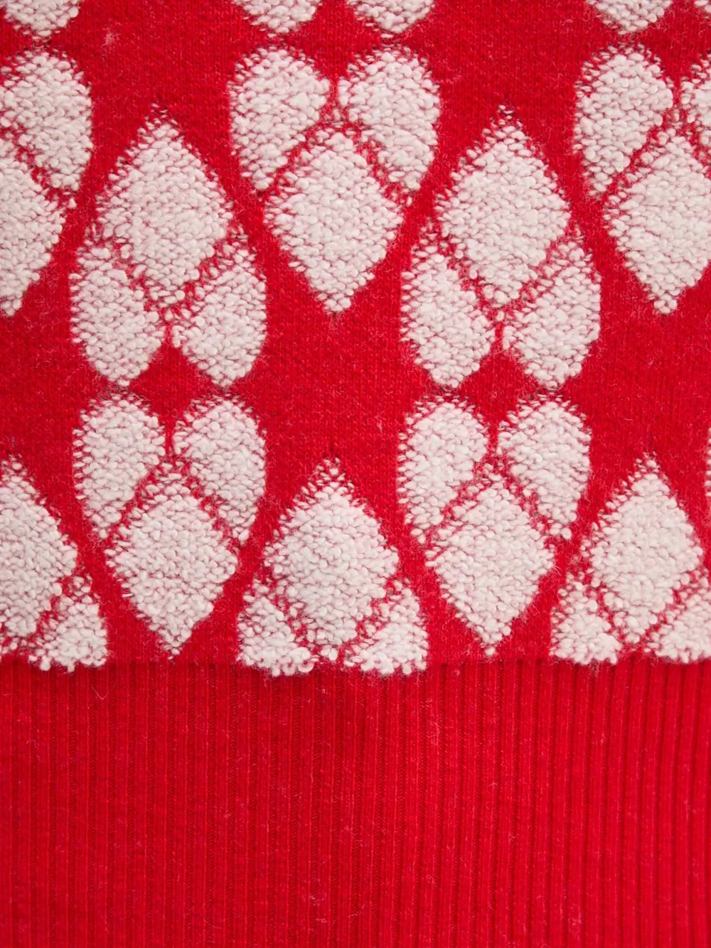 Benetton Heart Pattern Sweater In Red