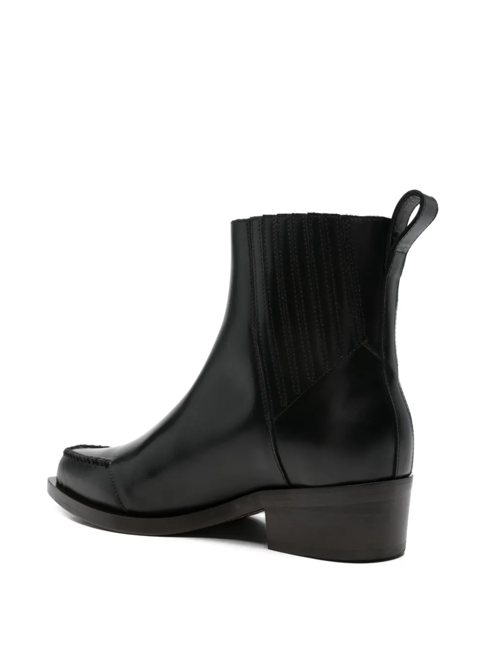 NULLUS Chelsea laarzen met stikseldetail Zwart
