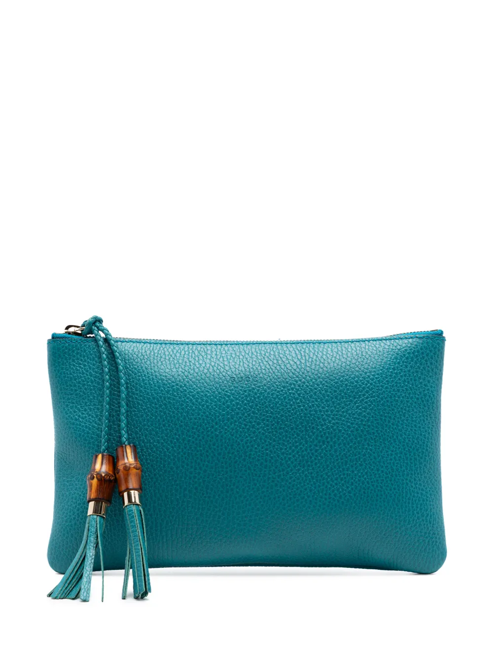 Gucci Pre-Owned 2016-2025 Calfskin Bamboo clutch bag - Blu