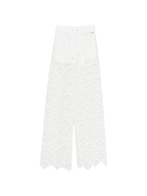 Herno lace elasticated-waistband trousers